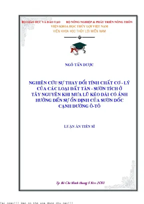 Nghiên Cứu Ảnh Hưởng Của Thay Đổi Tính Chất Đất Đến Ổn