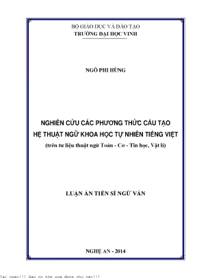 Nghiên Cứu Phương Thức Cấu Tạo Thuật Ngữ Khoa Học Tự 