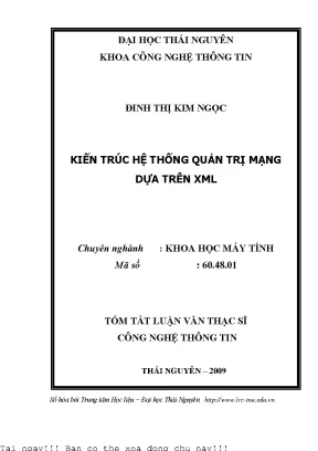 Kiến Trúc Hệ Thống Quản Trị Mạng Dựa Trên XML - Đề Tài