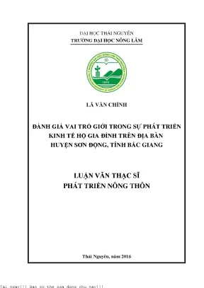 Đánh Giá Vai Trò Giới Trong Phát Triển Kinh Tế Hộ Gia