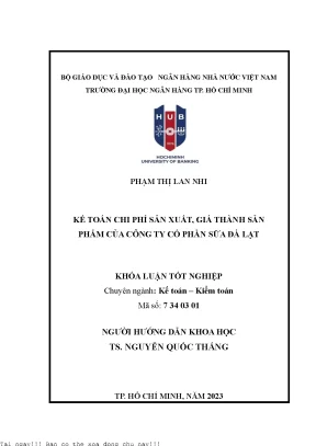 Kế Toán Chi Phí Sản Xuất và Giá Thành Sản Phẩm tại Công