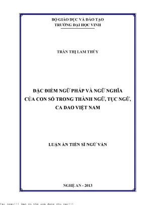 Đặc Điểm Ngữ Pháp và Ngữ Nghĩa của Con Số trong Thành 