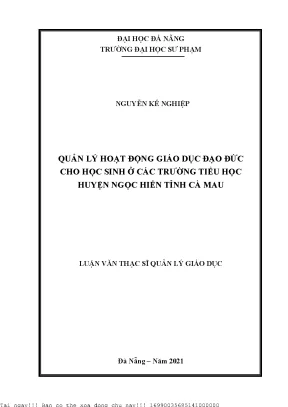 Quản Lý Hoạt Động Giáo Dục Đạo Đức Cho Học Sinh Tiểu Học