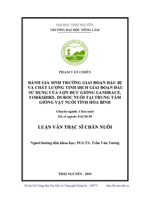 Đánh Giá Sinh Trưởng và Chất Lượng Tinh Dịch Lợn Đực