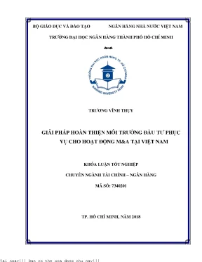 Giải Pháp Cải Thiện Môi Trường Đầu Tư Cho Hoạt Động M&A