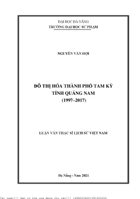 Đô Thị Hóa Thành Phố Tam Kỳ, Quảng Nam (1997-2017): Đặc