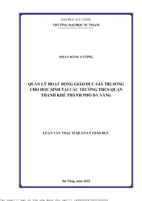 Quản Lý Giáo Dục Giá Trị Sống Cho Học Sinh THCS Tại Đà Nẵng
