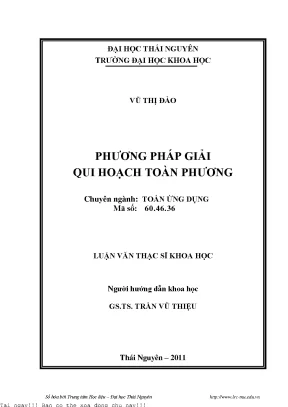 Phương Pháp Giải Quy Hoạch Toàn Phương Trong Toán Ứng Dụng