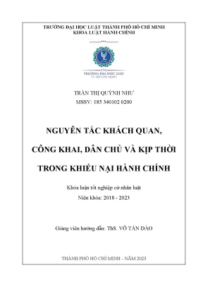 Nguyên Tắc Khách Quan, Công Khai, Dân Chủ và Kịp Thời