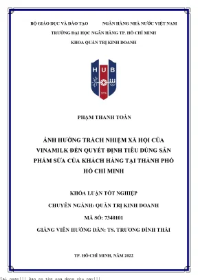 Ảnh Hưởng Trách Nhiệm Xã Hội Của Vinamilk Đến Quyết Định