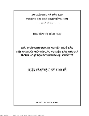 Giải Pháp Đối Phó Với Các Vụ Kiện Bán Phá Giá Trong 