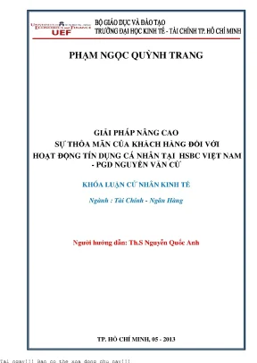 Giải Pháp Tăng Cường Sự Thỏa Mãn Khách Hàng Tại HSBC