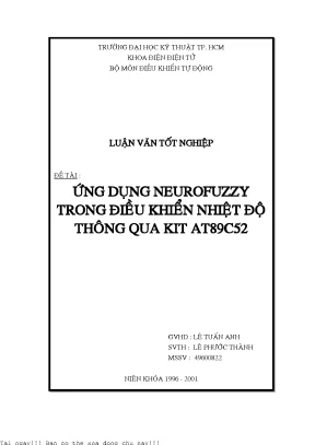Ứng Dụng NeuroFuzzy Trong Điều Khiển Nhiệt Độ