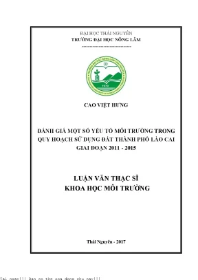 Đánh giá các yếu tố môi trường trong quy hoạch sử dụng