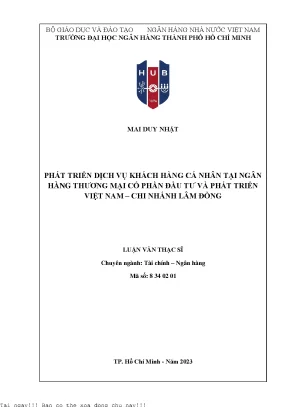 Phát Triển Dịch Vụ Khách Hàng Cá Nhân Tại BIDV Lâm Đồng