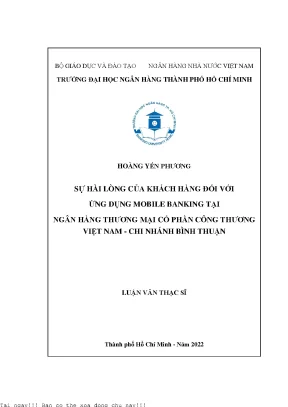 Nghiên Cứu Sự Hài Lòng Của Khách Hàng Đối Với Ứng Dụng