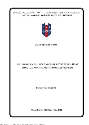 Tác Động Của Đầu Tư Công Nghệ Đến Hiệu Quả Hoạt Động Của