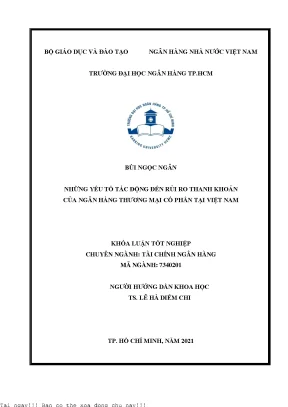 Yếu Tố Ảnh Hưởng Đến Rủi Ro Thanh Khoản Của Ngân Hàng
