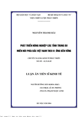 Phát Triển Nông Nghiệp Bền Vững Tại Các Tỉnh Trung Du