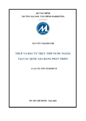 Nghiên Cứu Về Thuế và Đầu Tư Trực Tiếp Nước Ngoài Tại