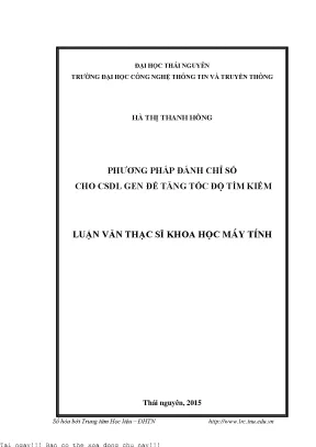 Phương Pháp Tăng Tốc Độ Tìm Kiếm CSDL Gen