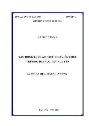 Tạo Động Lực Làm Việc Cho Viên Chức Tại Trường Đại Học