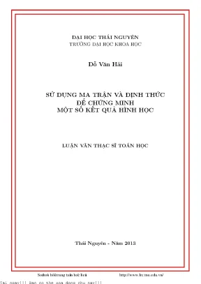 Ứng Dụng Ma Trận và Định Thức trong Hình Học Sơ Cấp
