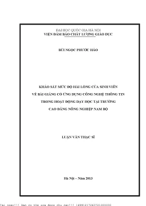 Khảo Sát Mức Độ Hài Lòng Của Sinh Viên Về Bài Giảng Ứng