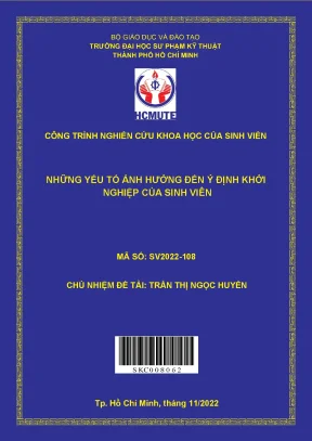 Yếu Tố Ảnh Hưởng Đến Ý Định Khởi Nghiệp Của Sinh Viên
