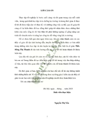 Lời Cảm Ơn và Kinh Nghiệm Thực Tập Tốt Nghiệp