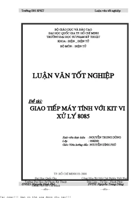 Luận Văn Tốt Nghiệp Khoa Điện Tử: Giao Tiếp Máy Tính Với 
