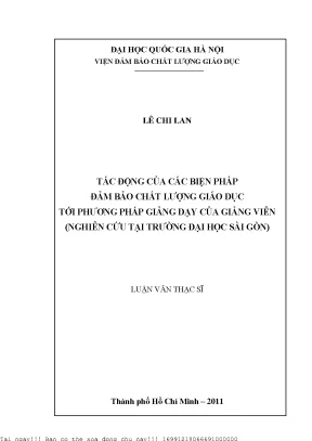 Tác Động Của Biện Pháp Đảm Bảo Chất Lượng Giáo Dục Đến