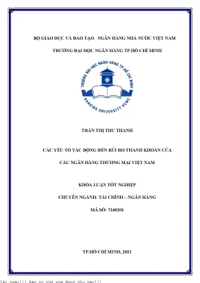 Các yếu tố ảnh hưởng đến rủi ro thanh khoản của ngân
