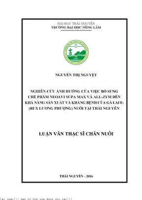 Nghiên Cứu Ảnh Hưởng Của Chế Phẩm NeoAvi Supa Max Và