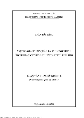 Giải Pháp Quản Lý Chương Trình Bố Trí Dân Cư Vùng Thiên