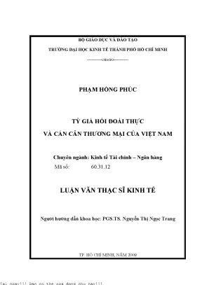 Tỷ Giá Hối Đoái Thực và Cán Cân Thương Mại Việt Nam: