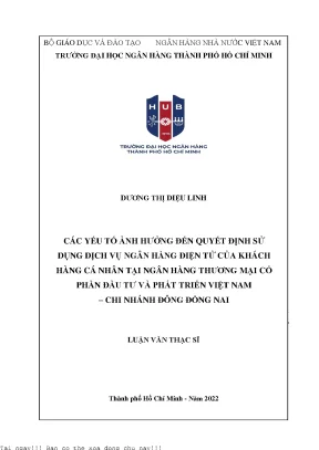 Các Yếu Tố Ảnh Hưởng Đến Quyết Định Sử Dụng Dịch Vụ Ngân