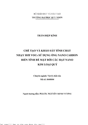 Nghiên Cứu Tính Chất Nhạy Hơi VOCs Của Ống Nano Carbon