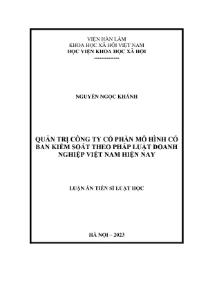 Quản Trị Công Ty Cổ Phần Mô Hình Có Ban Kiểm Soát: Thực