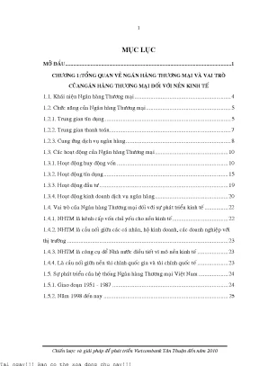Vai trò của Ngân hàng Thương mại trong phát triển kinh