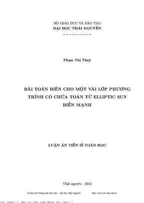 Nghiên cứu toán biên cho phương trình elliptic suy biến mạnh