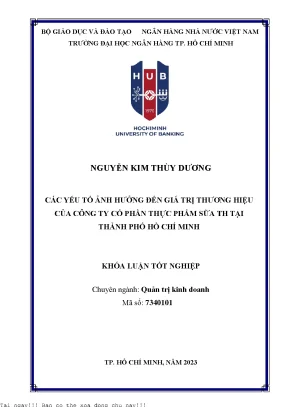 Các Yếu Tố Ảnh Hưởng Đến Giá Trị Thương Hiệu Của TH TRUE