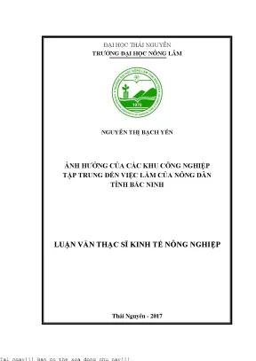 Ảnh Hưởng Của Khu Công Nghiệp Đến Việc Làm Của Nông Dân