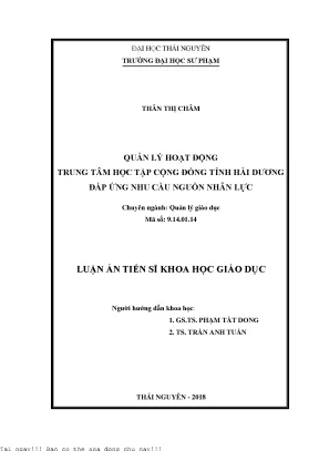 Quản lý trung tâm học tập cộng đồng Hải Dương: Đáp ứng