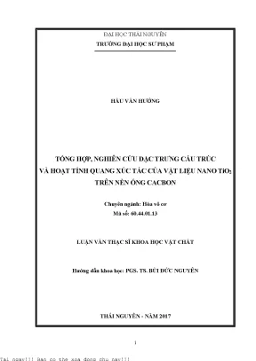 Nghiên Cứu Vật Liệu Nano TiO2 Trên Nền Ống Carbon: Cấu
