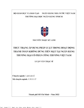 Tình hình áp dụng pháp luật trong thanh toán không dùng