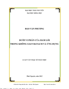 Nghiên cứu Dưới Vi Phân của Hàm Lồi trong Không Gian Banach