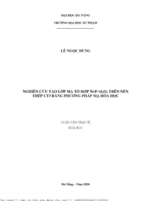 Nghiên Cứu Lớp Mạ Tổ Hợp Ni-P-Al2O3 Trên Thép CT3 Bằng