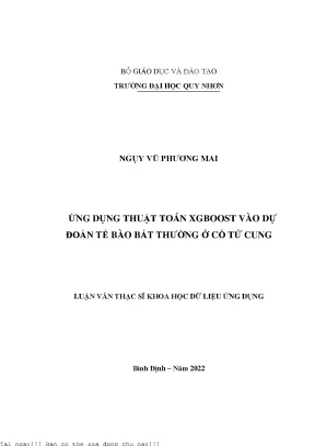 Ứng Dụng Thuật Toán XGBoost Dự Đoán Tế Bào Bất Thường Ở 