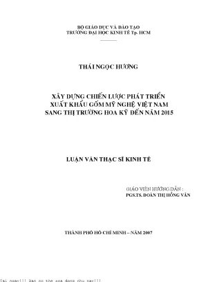 Chiến Lược Phát Triển Xuất Khẩu Gỗ Mỹ Nghệ Việt Nam Đến